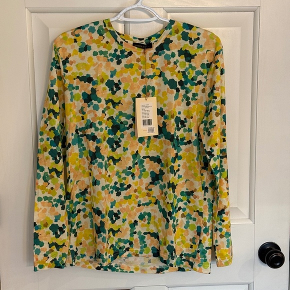 New! Stine Goya Caleb Yellow Green Blue Floral Long Sleeve top NWT 45215 - Picture 1 of 11